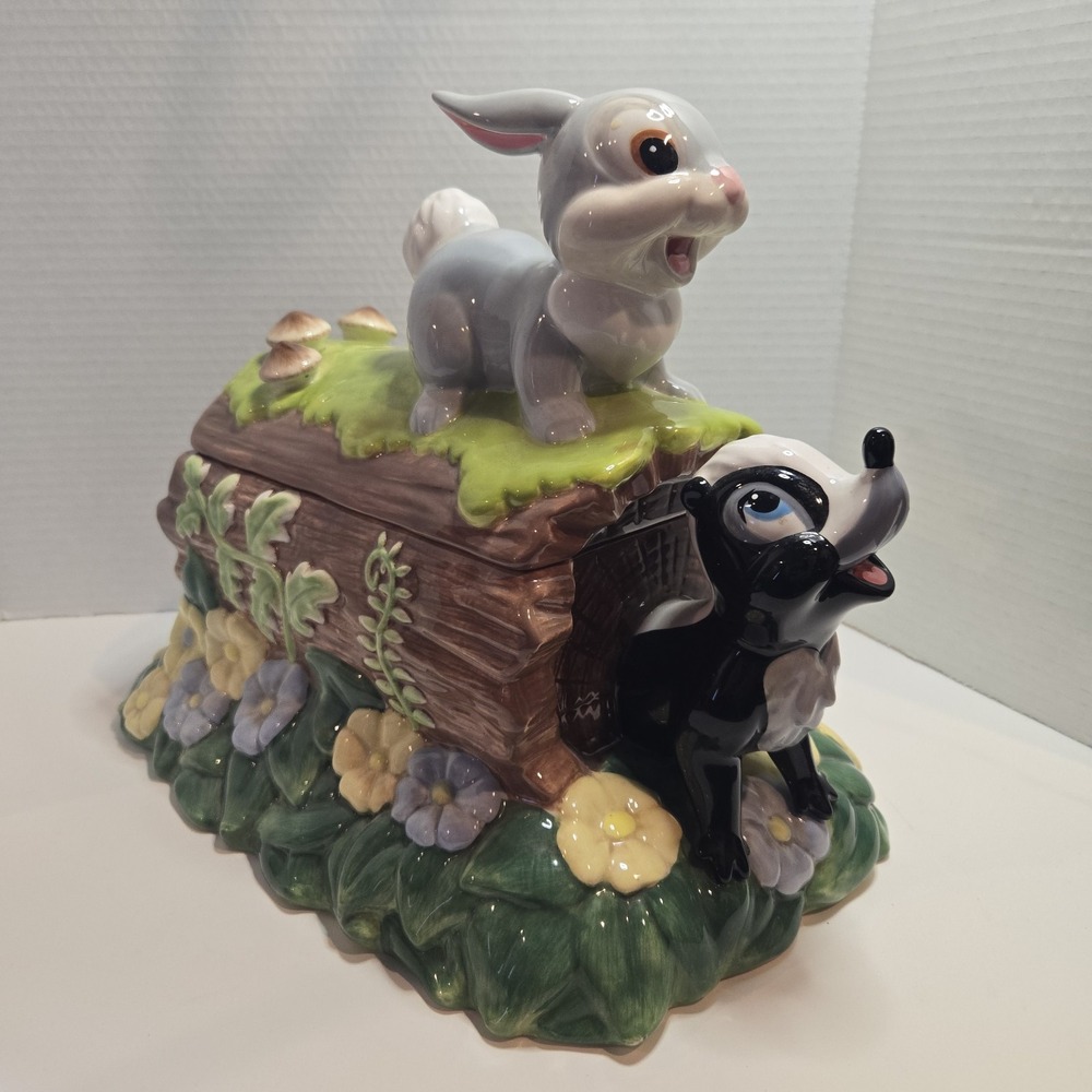 VTG Disney Auctions Bambi Thumper Flower Cookie Jar Limited Edition/350 Rare